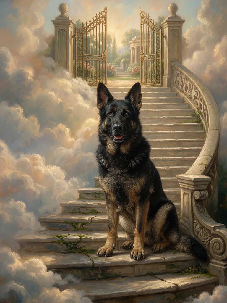 Motiv Himmelstreppe — Portrait auf der Marmortreppe vor dem Himmelstor